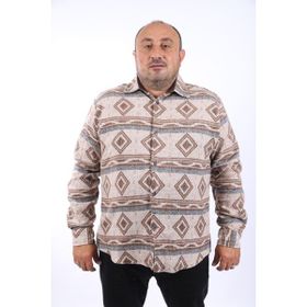 Starbattal 22213 Kahverengi Büyük Beden Erkek Gömlek
