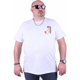 Starbattal 23101 Beyaz Büyük Beden Erkek T-shirt