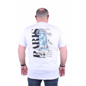 Starbattal 23105 Beyaz Büyük Beden Erkek T-shirt