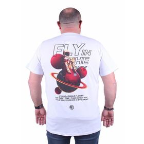 Starbattal 23110 Beyaz Büyük Beden Erkek T-shirt