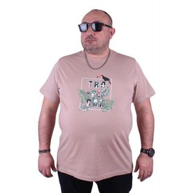 Starbattal 23114 Bej Büyük Beden Erkek T-shirt