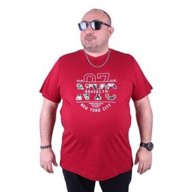 Starbattal 23115 Bordo Büyük Beden Erkek T-shirt