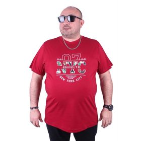 Starbattal 23115 Bordo Büyük Beden Erkek T-shirt