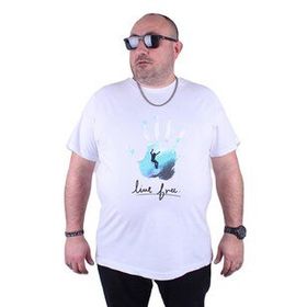 Starbattal 23117 Beyaz Büyük Beden Erkek T-shirt