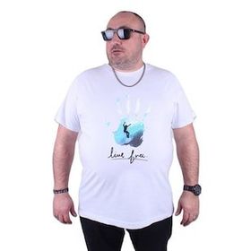 Starbattal 23117 Beyaz Büyük Beden Erkek T-shirt