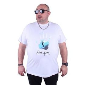 Starbattal 23117 Beyaz Büyük Beden Erkek T-shirt