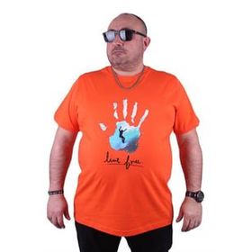 Starbattal 23117 Büyük Beden Turuncu Erkek T-shirt