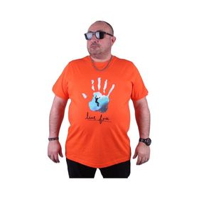 Starbattal 23117 Büyük Beden Turuncu Erkek T-shirt
