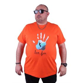 Starbattal 23117 Büyük Beden Turuncu Erkek T-shirt