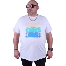 Starbattal 23118 Büyük Beden Beyaz Erkek T-shirt