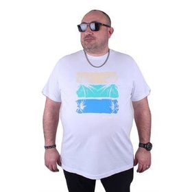Starbattal 23118 Büyük Beden Beyaz Erkek T-shirt