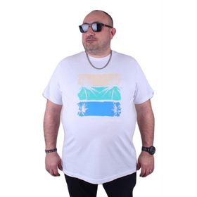 Starbattal 23118 Büyük Beden Beyaz Erkek T-shirt