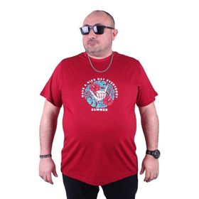 Starbattal 23119 Bordo Büyük Beden Erkek T-shirt