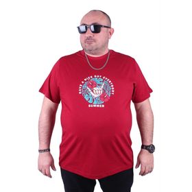 Starbattal 23119 Bordo Büyük Beden Erkek T-shirt
