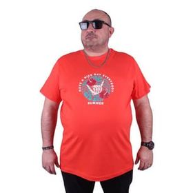 Starbattal 23119 Nar Çiçeği Büyük Beden Erkek T-shirt