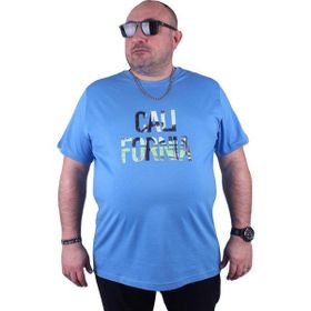 Starbattal 23120 Mavi Büyük Beden Erkek T-shirt