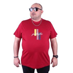 Starbattal 23121 Bordo Büyük Beden Erkek T-shirt