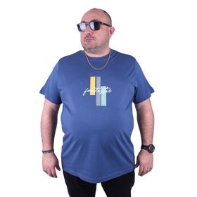 Starbattal 23121 İndigo Büyük Beden Erkek T-shirt