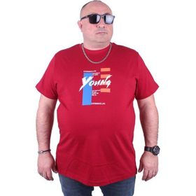 Starbattal 23124 Bordo Büyük Beden Erkek T-shirt