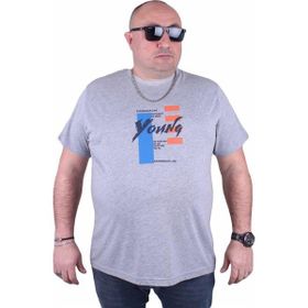 Starbattal 23124 Gri Melanj Büyük Beden Erkek T-shirt