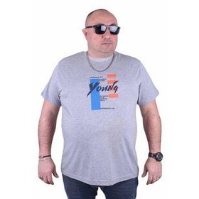 Starbattal 23124 Gri Melanj Büyük Beden Erkek T-shirt