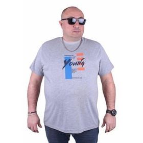 Starbattal 23124 Gri Melanj Büyük Beden Erkek T-shirt