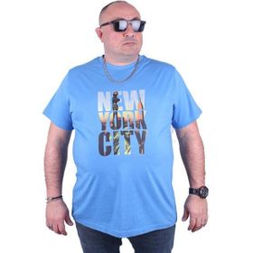 Starbattal 23125 Mavi Büyük Beden Erkek T-shirt