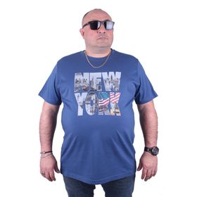 Starbattal 23129 İndigo Büyük Beden Erkek T-shirt