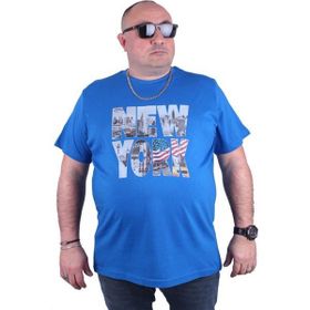 Starbattal 23129 Saks Büyük Beden Erkek T-shirt