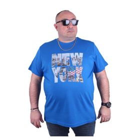 Starbattal 23129 Saks Büyük Beden Erkek T-shirt