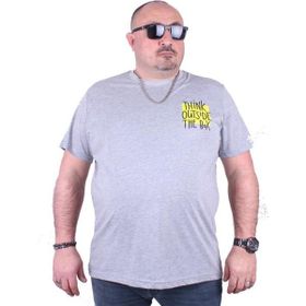 Starbattal 23137 Gri Melanj Büyük Beden Erkek T-shirt