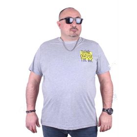 Starbattal 23137 Gri Melanj Büyük Beden Erkek T-shirt
