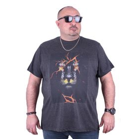 Starbattal 23138 Antrasit Melanj Büyük Beden Erkek T-shirt