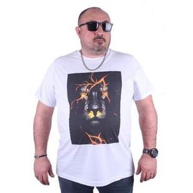 Starbattal 23138 Beyaz Büyük Beden Erkek T-shirt