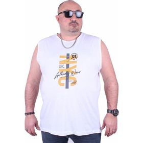 Starbattal 23140 Beyaz Büyük Beden Erkek T-shirt