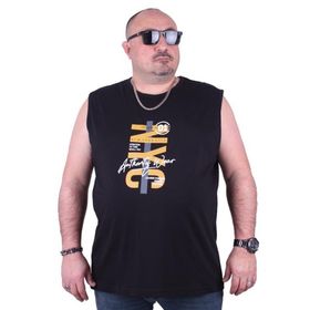 Starbattal 23140 Siyah Büyük Beden Kolsuz Erkek T-shirt