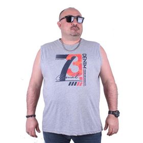 Starbattal 23142 Gri Melanj Büyük Beden Erkek T-shirt