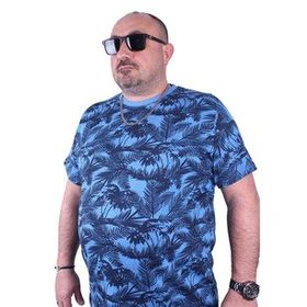 Starbattal 23150 Mavi Büyük Beden Erkek T-shirt