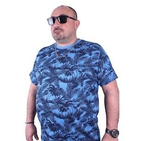 Starbattal 23150 Mavi Büyük Beden Erkek T-shirt