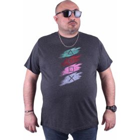 Starbattal 23171 Antrasit Melanj Büyük Beden Erkek T-shirt