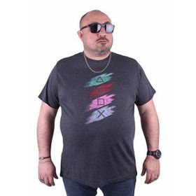 Starbattal 23171 Antrasit Melanj Büyük Beden Erkek T-shirt