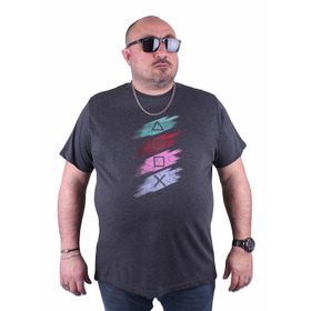 Starbattal 23171 Antrasit Melanj Büyük Beden Erkek T-shirt