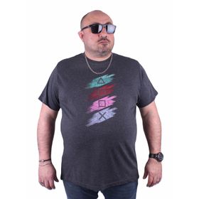 Starbattal 23171 Antrasit Melanj Büyük Beden Erkek T-shirt