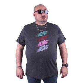 Starbattal 23171 Antrasit Melanj Büyük Beden Erkek T-shirt