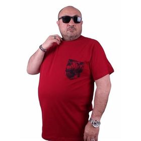 Starbattal 23185 Bordo Sıfır Yaka Cepli Erkek T-shirt