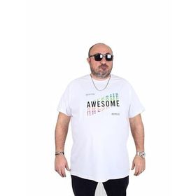 Starbattal 25164 Awesome Beyaz Erkek T-shirt