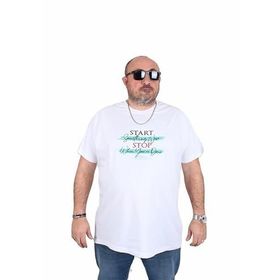 Starbattal 25178 Stop Beyaz Erkek T-shirt