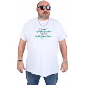 Starbattal 25178 Stop Beyaz Erkek T-shirt