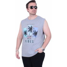 Starbattal 26125 Summer Vibes Gri Melanj Kolsuz Erkek T-shirt