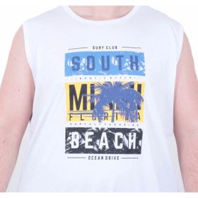 Starbattal 26126 Miami Beach Beyaz Kolsuz Erkek T-shirt